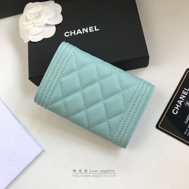 Chanel女包 80603 香奈兒新款leboy小卡包 菱格紋Chanel翻蓋短錢包  djc2985